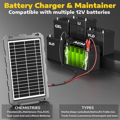 10W 12V सौर बैटरी ट्रिपल चार्जर पावर बैटरी रखरखाव समुद्री