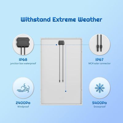 मोनोक्रिस्टलीय पीवी कठोर सौर पैनल सेल 12V 180W कॉम्पैक्ट