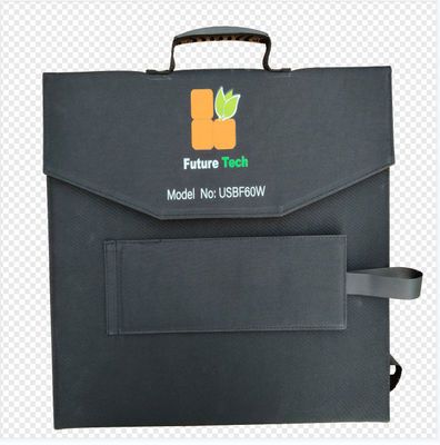FT60 फोल्डेबल सोलर पैनल 60w चार्जर कंबल पानी प्रतिरोधी IP65 काले रंग के साथ