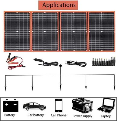 80W पोर्टेबल सोलर पैनल फोल्डेबल बैकपैकिंग आउटडोर के लिए हल्के चार्जर