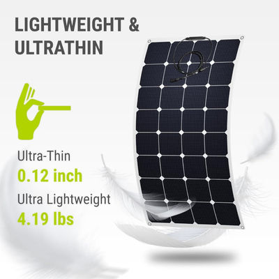 मोनोक्रिस्टलीय अर्ध लचीला सौर पैनल मॉड्यूल 100W 12 वोल्ट OEM