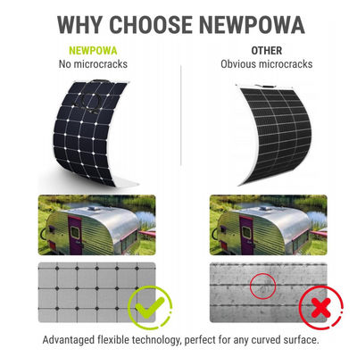 मोनोक्रिस्टलीय अर्ध लचीला सौर पैनल मॉड्यूल 100W 12 वोल्ट OEM