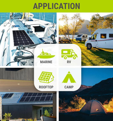 मोनोक्रिस्टलीय अर्ध लचीला सौर पैनल मॉड्यूल 100W 12 वोल्ट OEM