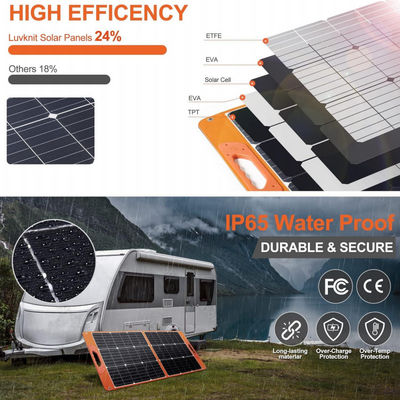 कैम्पिंग हाइकिंग के लिए फोल्डेबल 100W RV ऑफ ग्रिड सोलर सिस्टम पैकेज