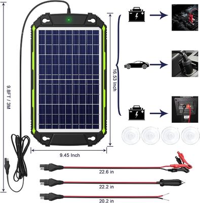 10W 12V वाटरप्रूफ सोलर बैटरी चार्जर कार नाव समुद्री RV के लिए रखरखाव