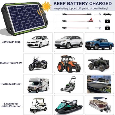 10W 12V वाटरप्रूफ सोलर बैटरी चार्जर कार नाव समुद्री RV के लिए रखरखाव