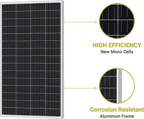 160W ऑफ ग्रिड मोनोक्रिस्टलाइन पीवी सेल मॉड्यूल मोनो पॉली सोलर पैनल 12V