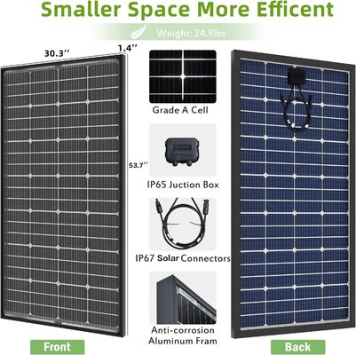 200W सौर मोनोक्रिस्टलाइन पीवी पैनल मॉड्यूल 12V 10BB RV होम के लिए
