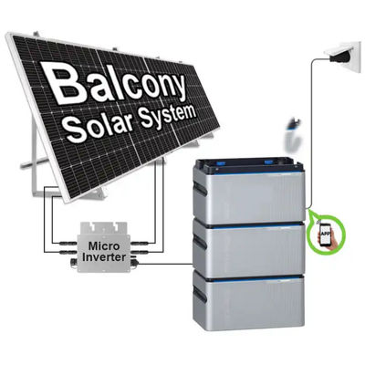 आवासीय के लिए ग्रिड सिस्टम पर 400W बालकनी सौर फोटोवोल्टिक पैनल