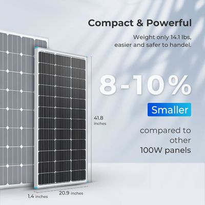 पीवी मोनोक्रिस्टलाइन बालकनी सौर पैनल 100 वाट 12V OEM