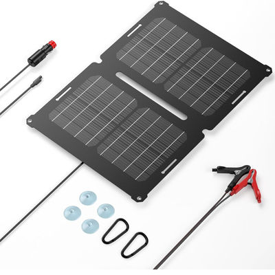 विभिन्न अनुप्रयोगों के लिए ट्रिकल पावर पोर्टेबल सोलर चार्जर रखरखाव 12V 25W