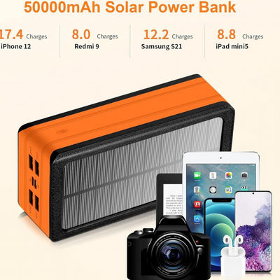 वायरलेस पोर्टेबल सोलर बैटरी बैंक फोन चार्जर 50000mAh पावर