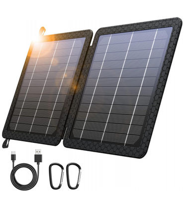 10W पोर्टेबल सोलर चार्जर बैंक कैंपिंग के लिए 5V 2A वाटरप्रूफ IPX4