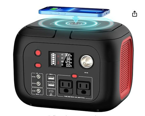 228Wh सौर लिथियम बैटरी 300W एलईडी लाइट के साथ पोर्टेबल पावर स्टेशन