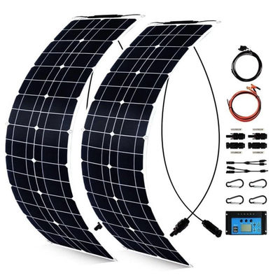 मोटरहोम के लिए 300W मोनोक्रिस्टलाइन यूएसबी सोलर पैनल किट 50A 12-24V