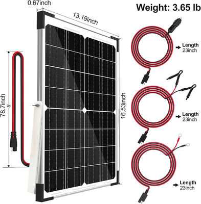 25W सौर बैटरी ट्रिकल चार्जर रखरखाव 12V कार मोटरसाइकिल के लिए