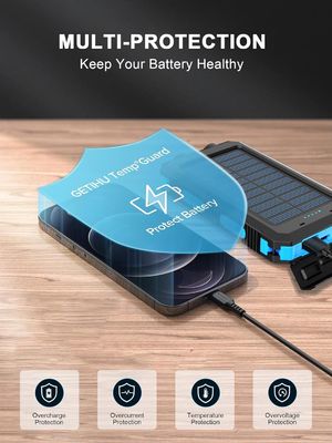 38800mAh सौर ऊर्जा यूएसबी पावर बैंक आउटडोर कैम्पिंग के लिए जलरोधक