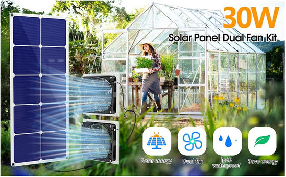 FTBM30 सौर पैनल पंखे किट,30W, सौर संचालित, पोटेबल मौसम प्रतिरोधी IP65